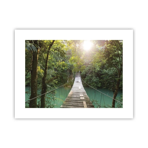 Plakat - Nad lazurową wodą do lazurowego lasu - 40x30 cm