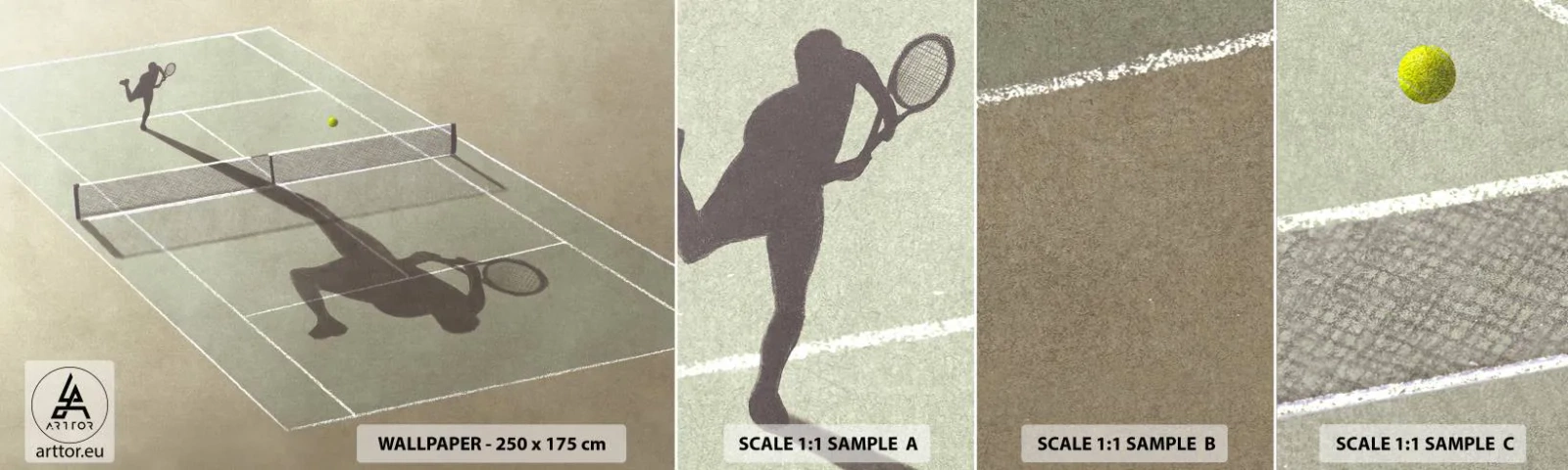 Fototapeta Próbka Samoprzylepna Deluxe Sticker - Pokonać siebie - Tenis, Korty, Sport - 100x30 cm