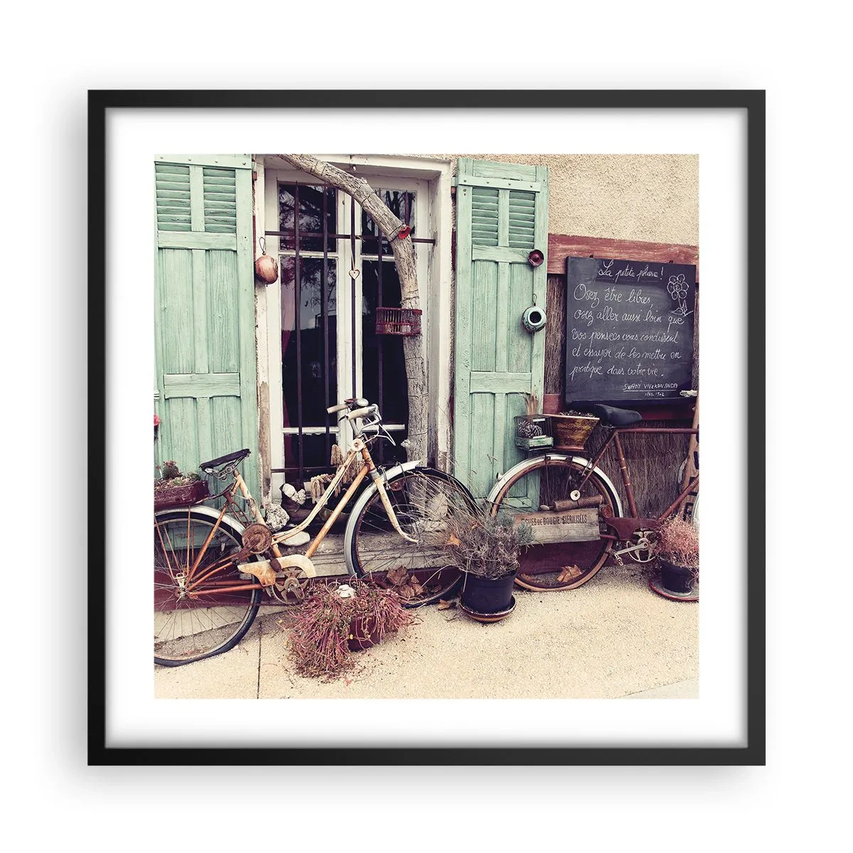 Plakat w czarnej ramie - Niech żyje prowincja - 50x50 cm