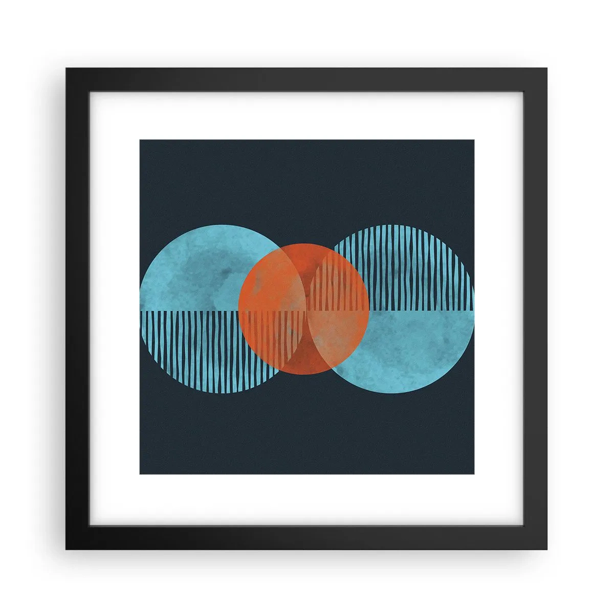 Plakat w czarnej ramie - Kompozycja symetryczna - 30x30 cm