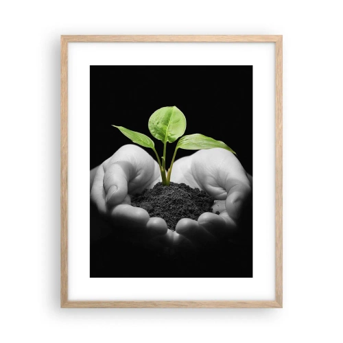 Plakat w ramie jasny dąb - Kocham naturę, chronię ją - 40x50 cm