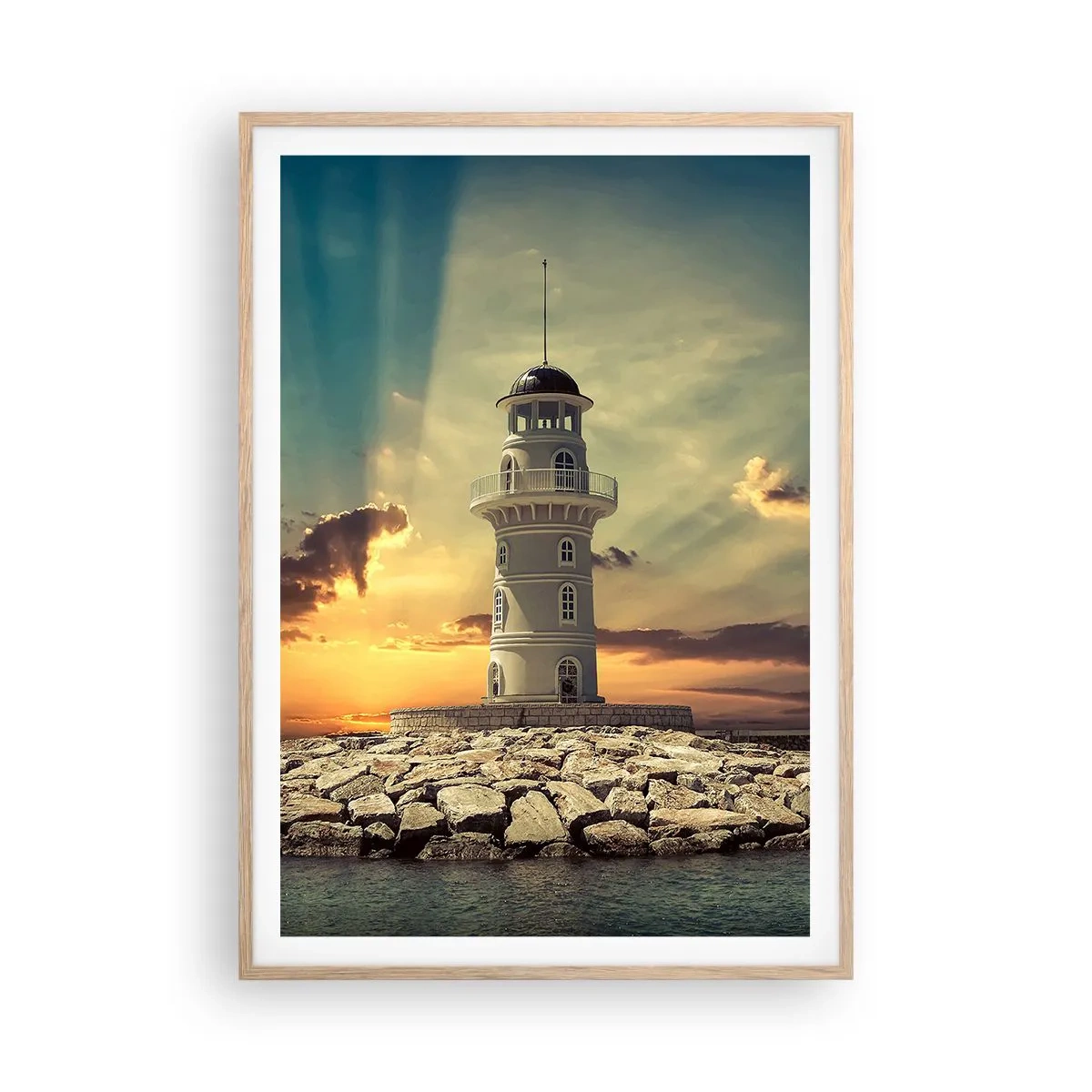 Plakat w ramie jasny dąb - Światło - Dobro - Piękno - 70x100 cm