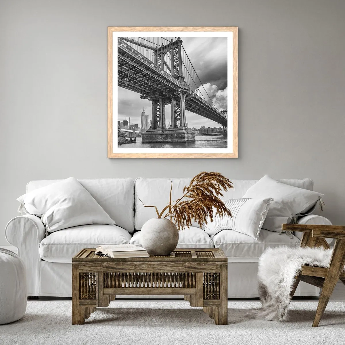 Plakat w ramie jasny dąb - Do serca miasta - 60x60 cm