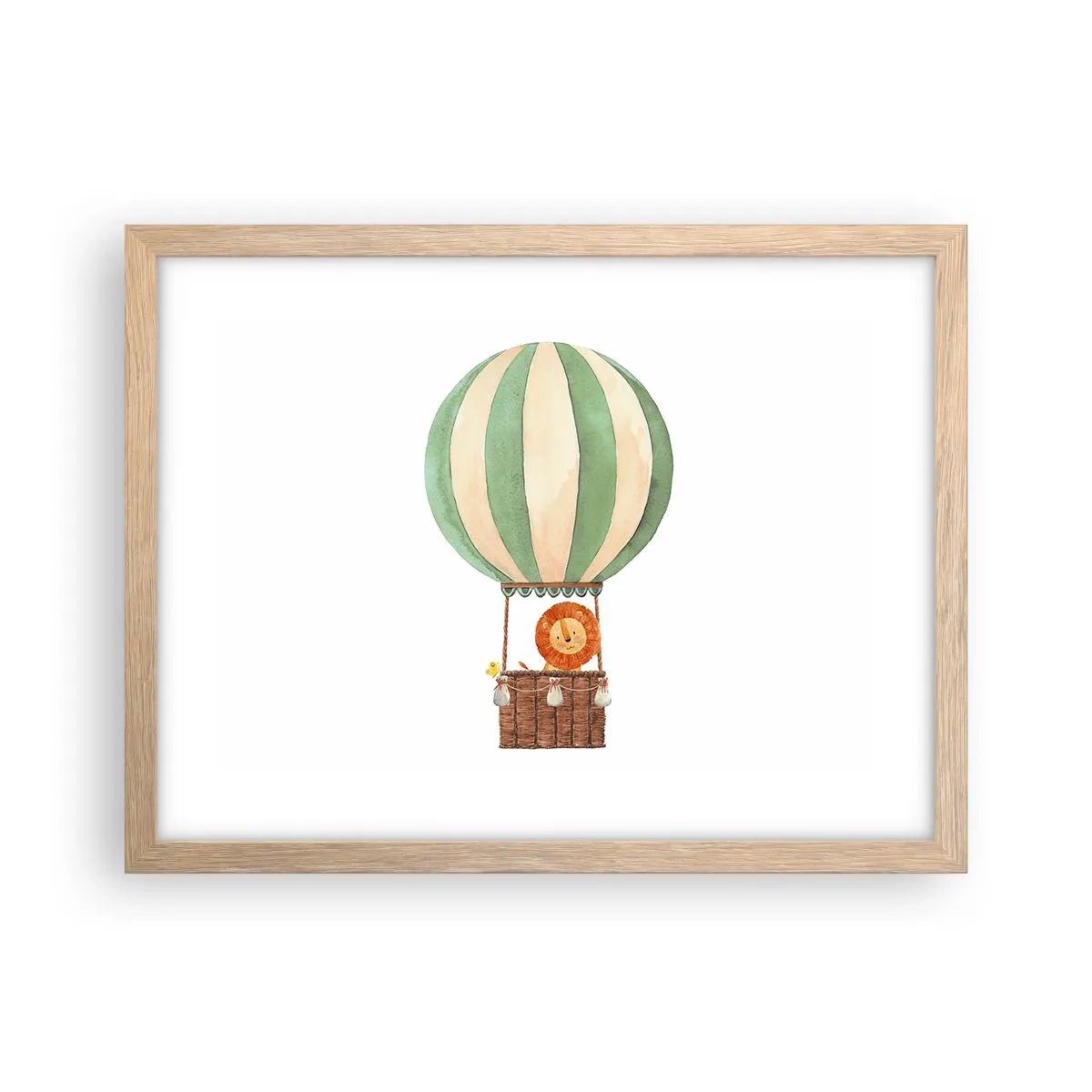 Plakat w ramie jasny dąb - Podróże Leona - 40x30 cm