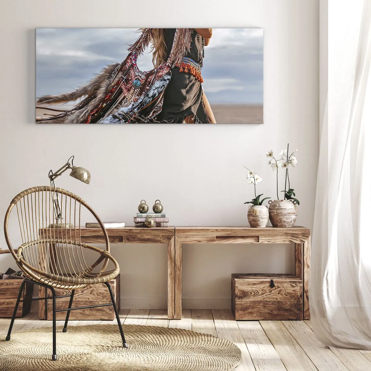 Obraz na płótnie - Dziewczyna szamana - 100x40 cm