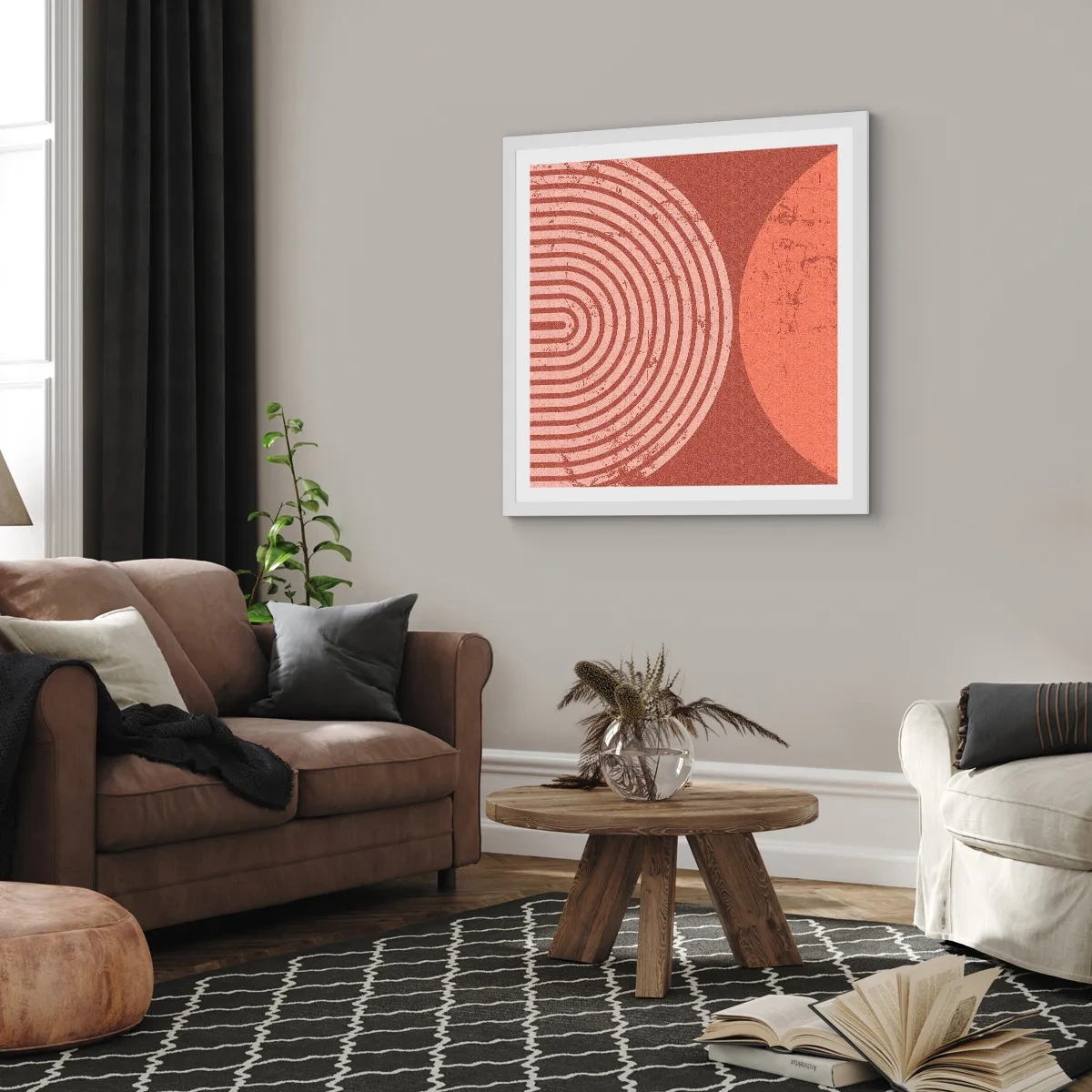 Plakat w białej ramie - Bliska relacja - 30x30 cm
