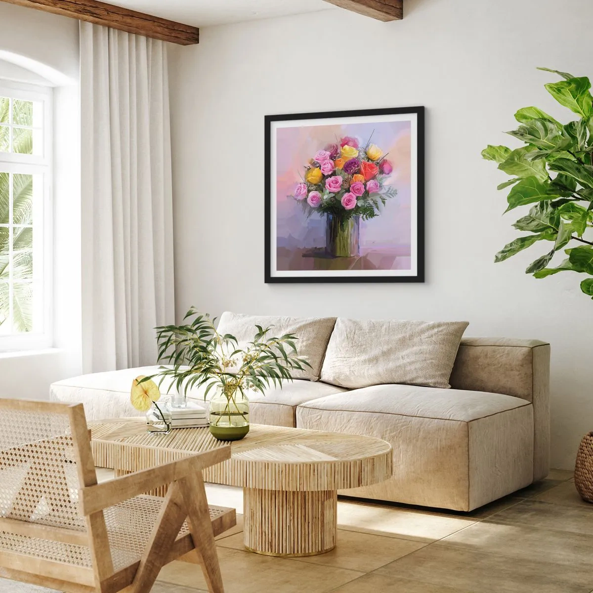 Plakat w czarnej ramie - Zatrzymane piękno - 50x50 cm