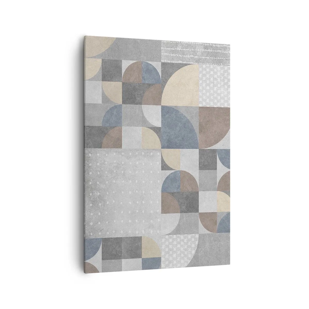 Obraz na płótnie - Geometryczny wzór w pastelowych odcieniach - 70x100cm - Ceramiczna fantazja - Nowoczesna dekoracja ścienna do salonu i sypialni ARTTOR