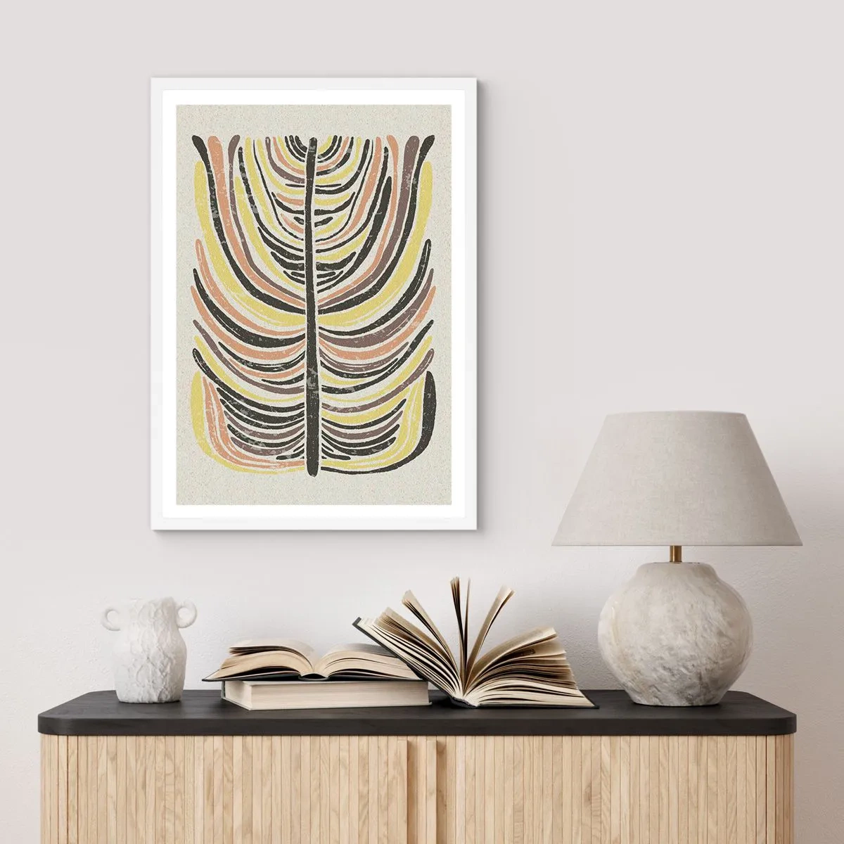 Plakat w białej ramie - Abstrakcja pełna życia - 61x91 cm