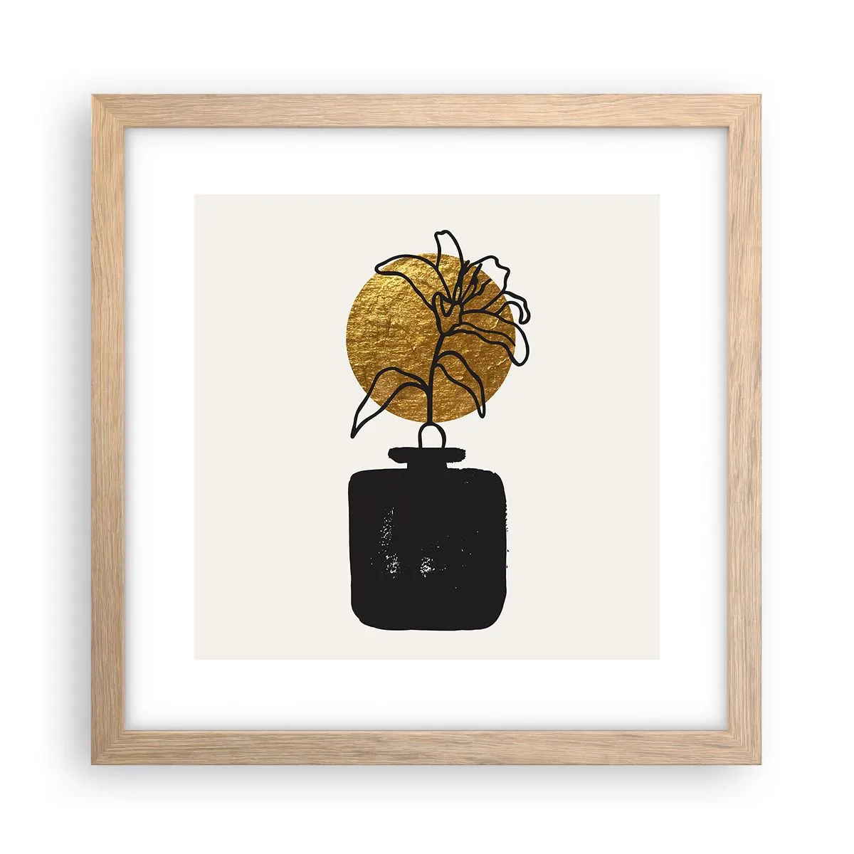 Plakat w ramie jasny dąb - Piękno na wagę złota - 30x30 cm