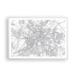 Plakat w białej ramie - Kwiat Berlina - 100x70 cm