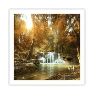 Plakat - Parkowa kaskada - 60x60 cm