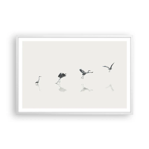 Plakat w białej ramie - Cztery proste kroki - 91x61 cm