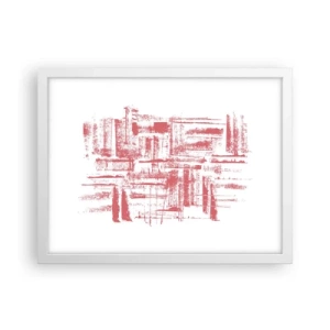 Plakat w białej ramie - Czerwone miasto - 40x30 cm