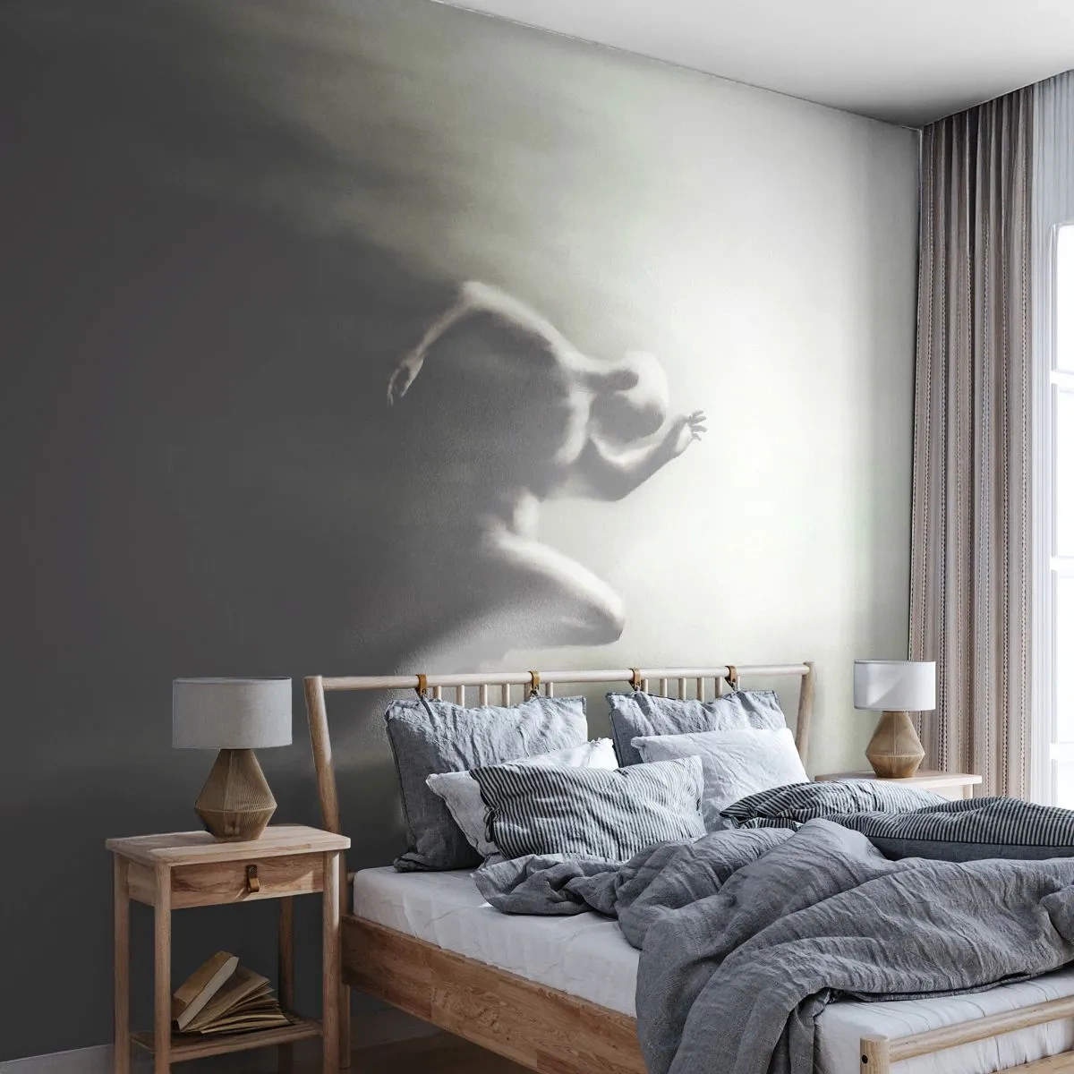 Fototapeta Standard Eco - Dynamiczna sylwetka człowieka w ruchu uchwycona abstrakcyjnie - 100x70cm - Niepowstrzymany - Nowoczesna dekoracja ścienna do salonu i sypialni ARTTOR