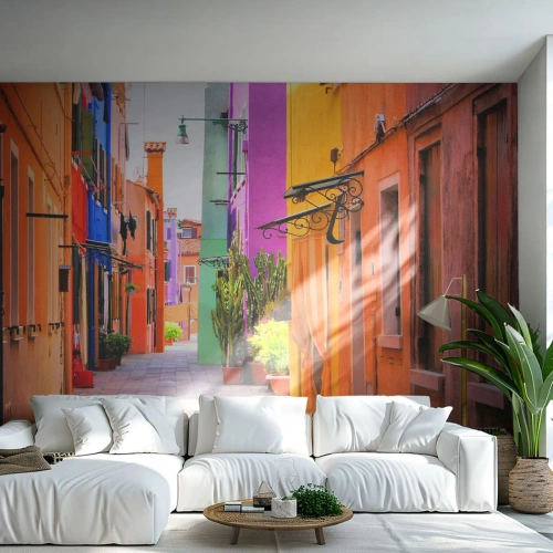 Fototapeta Premium Sand - Tęczowy zaułek - Miasto, Wenecja, Architektura - 200x140 cm