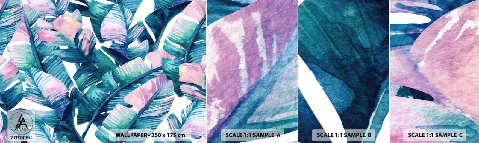 Fototapeta Próbka Standard Eco - W bananowym gaju - Abstrakcja, Liście, Sztuka - 100x30 cm