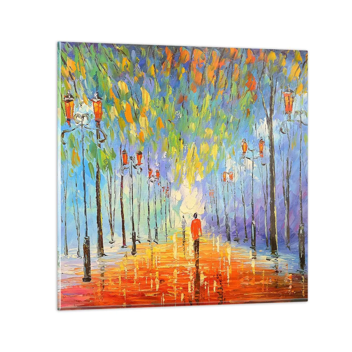 Obraz na szkle - Nocna piosenka deszczu - 70x70 cm