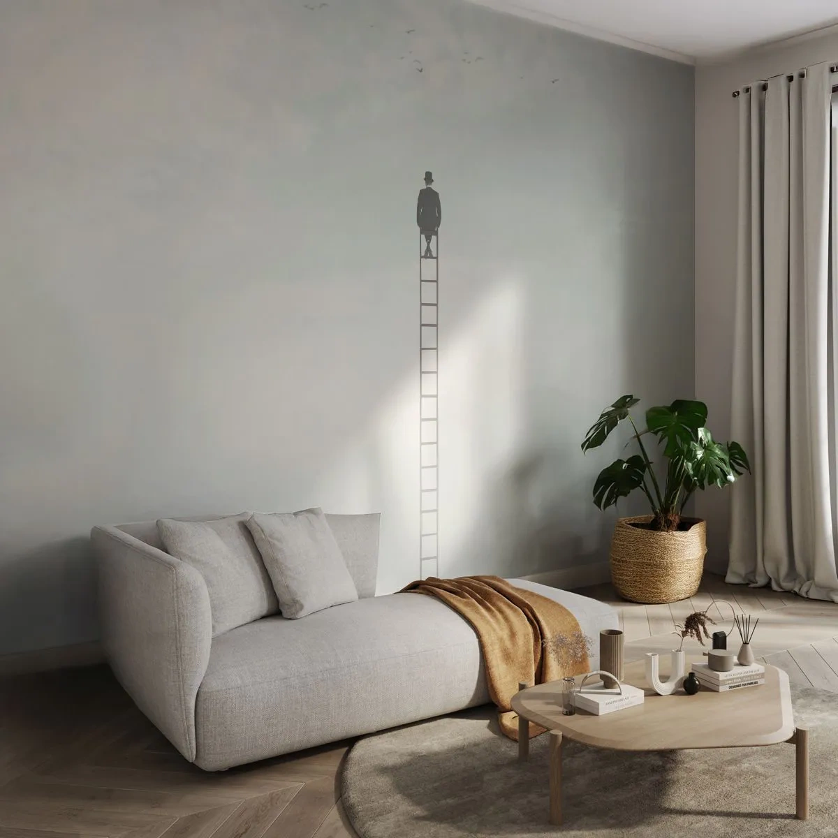 Fototapeta Premium Canvas - Wznieś się ponadto - Abstrakcja, Mężczyzna, Sztuka - 350x256 cm