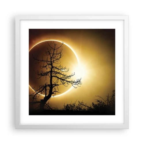 Plakat w białej ramie - Całkowite zaćmienie - 40x40 cm