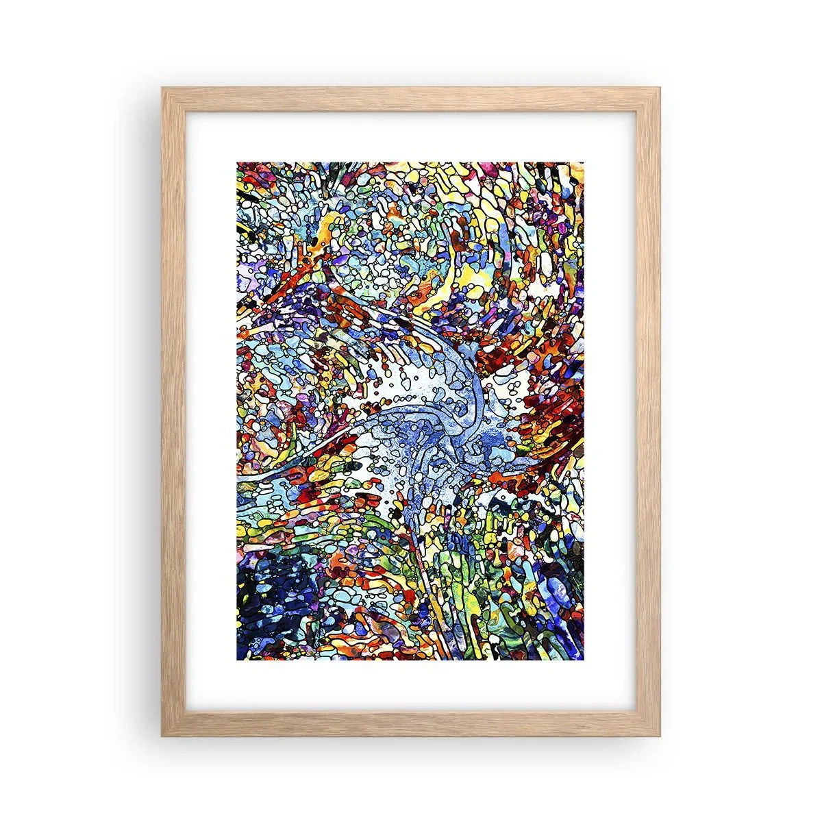 Plakat w ramie jasny dąb - Witraż kroplisty - 30x40 cm