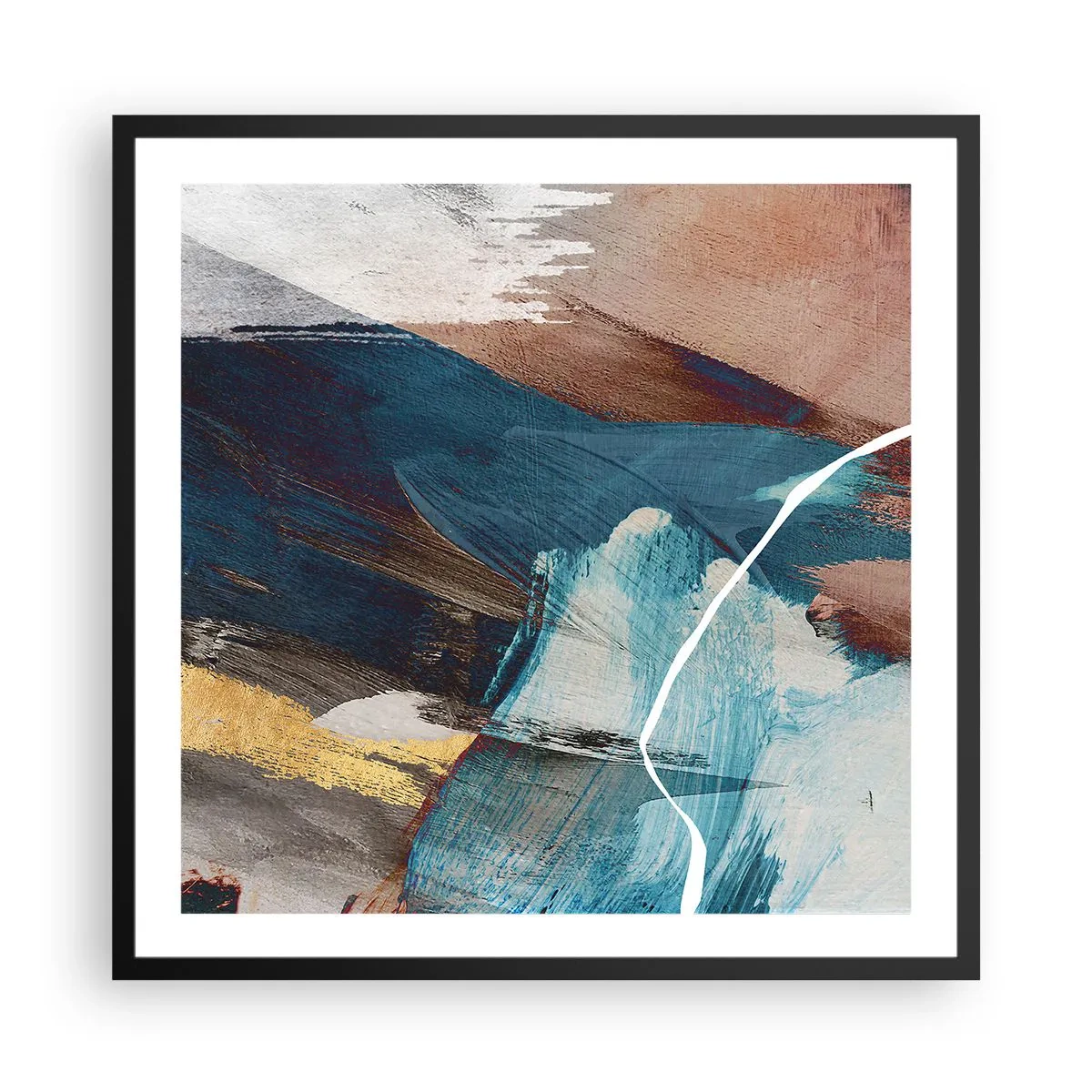 Plakat w czarnej ramie - Z rozmachem i energicznie - 60x60 cm