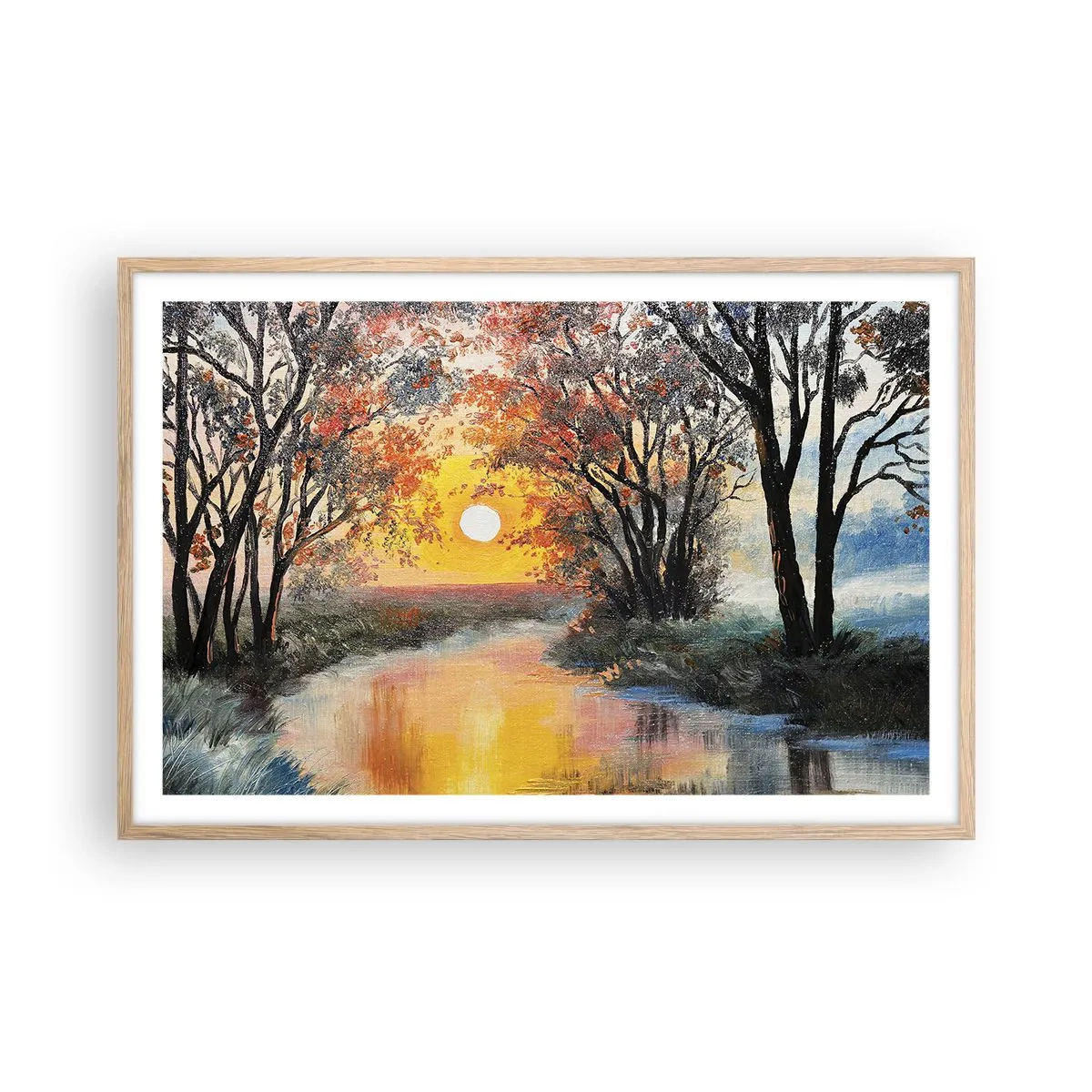 Plakat w ramie jasny dąb - Jesienne klimaty - 91x61 cm