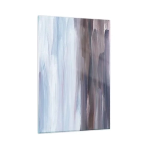Obraz na szkle - Subtelna abstrakcja z delikatnymi pociągnięciami w pastelowych tonach - 80x120cm - Żywioły: woda - Nowoczesna dekoracja ścienna do salonu i sypialni ARTTOR