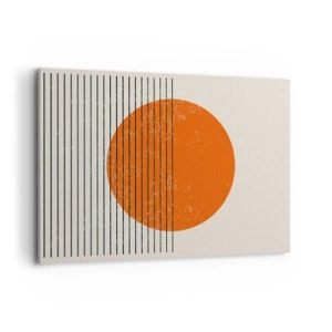 Obraz na płótnie - Minimalistyczne słońce z geometrycznymi liniami - 100x70cm - Zawsze słońce - Nowoczesna dekoracja ścienna do salonu, kuchni i sypialni ARTTOR