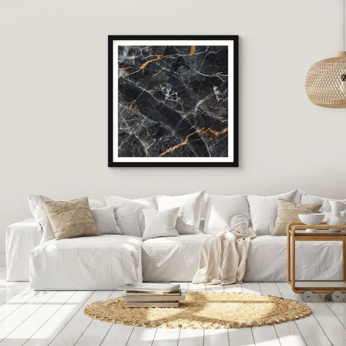 Plakat w czarnej ramie - Wewnętrzne życie kamienia - 30x30 cm