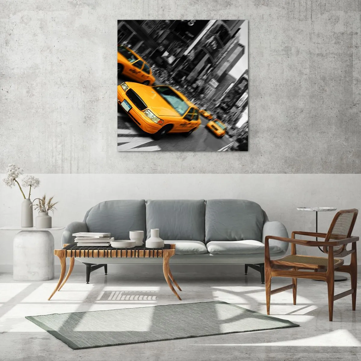 Obraz na szkle - Nowojorskie krople słońca - 40x40 cm