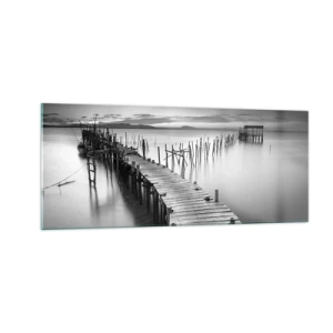 Obraz na szkle - Spokój zapomnianego brzegu - 100x40 cm