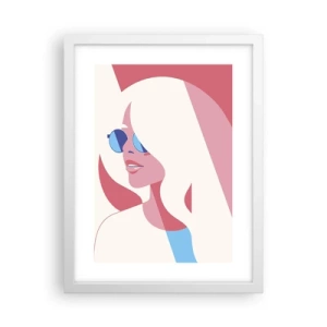Plakat w białej ramie - To była blondynka… - 30x40 cm