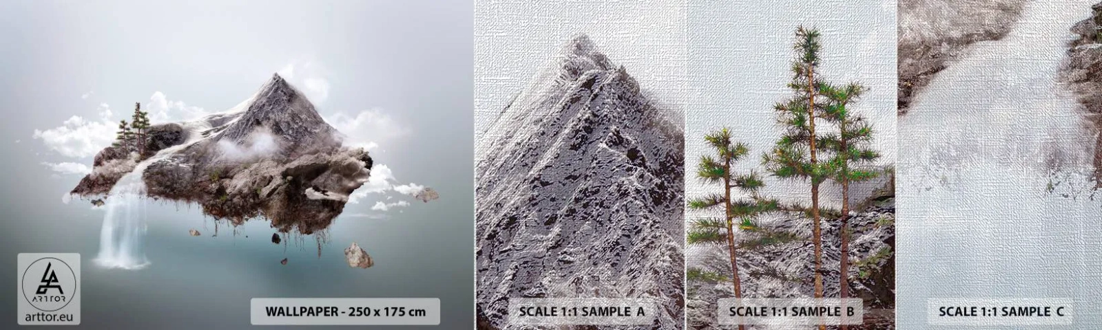 Fototapeta Próbka Premium Canvas - Okiem surrealisty - Abstrakcja, Fantasy, Wyspa - 100x30 cm