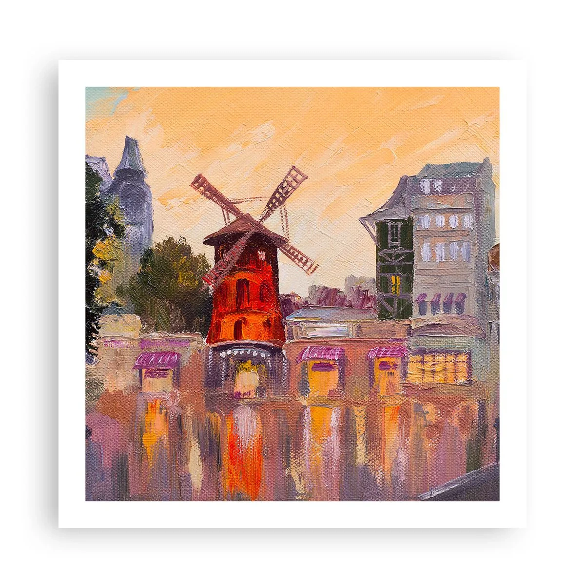 Plakat - Paryskie ikony – Moulin Rouge - 60x60 cm