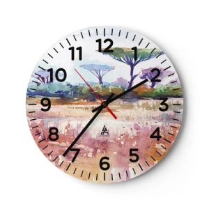 Zegar ścienny - Kolory sawanny - 30x30 cm