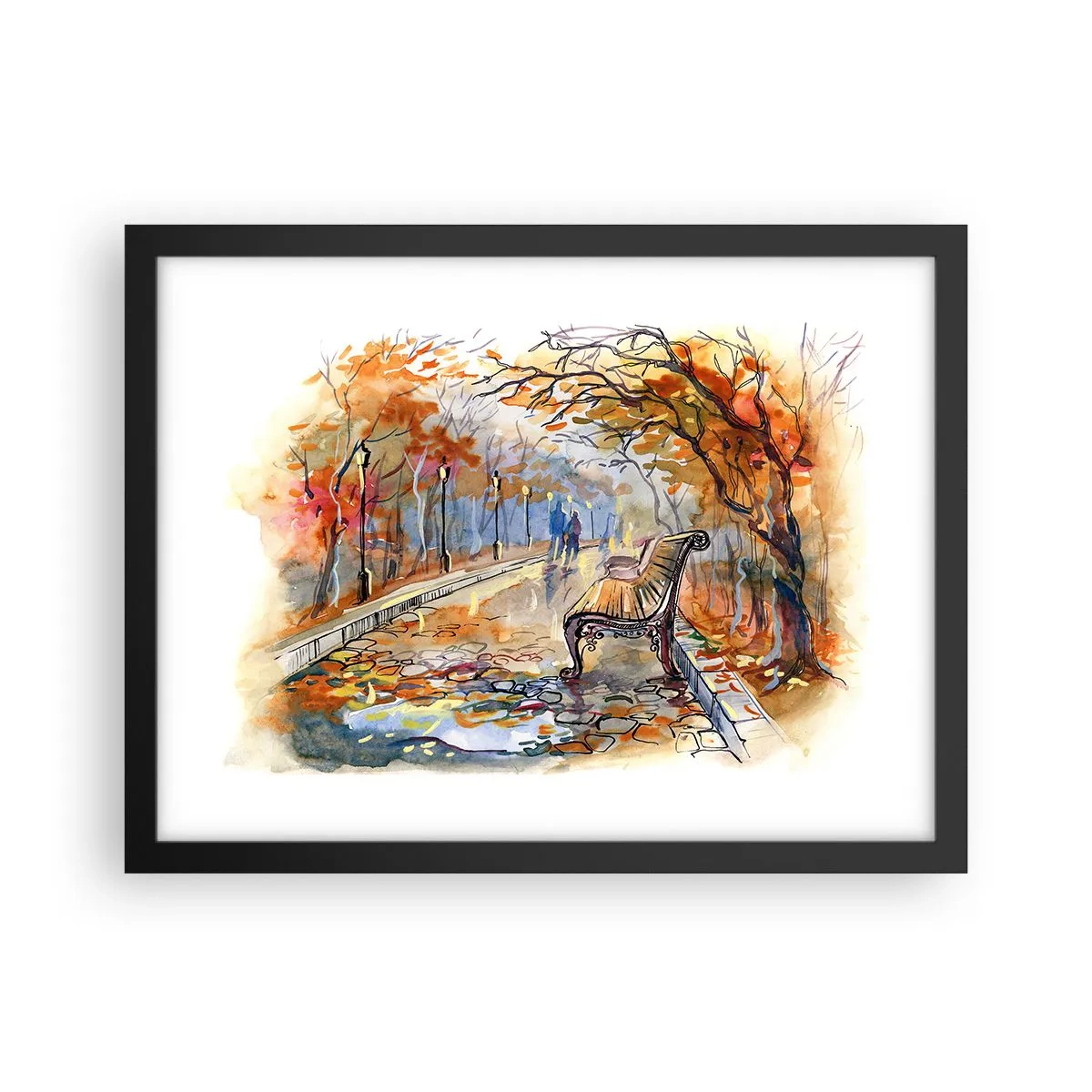 Plakat w czarnej ramie - Razem powędrować w jesień - 40x30 cm