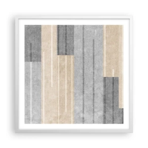 Plakat w białej ramie - Kompozycja: trzymać pion - 60x60 cm