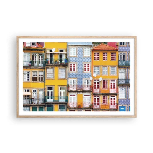 Plakat w ramie jasny dąb - Barwy starego miasta - 91x61 cm