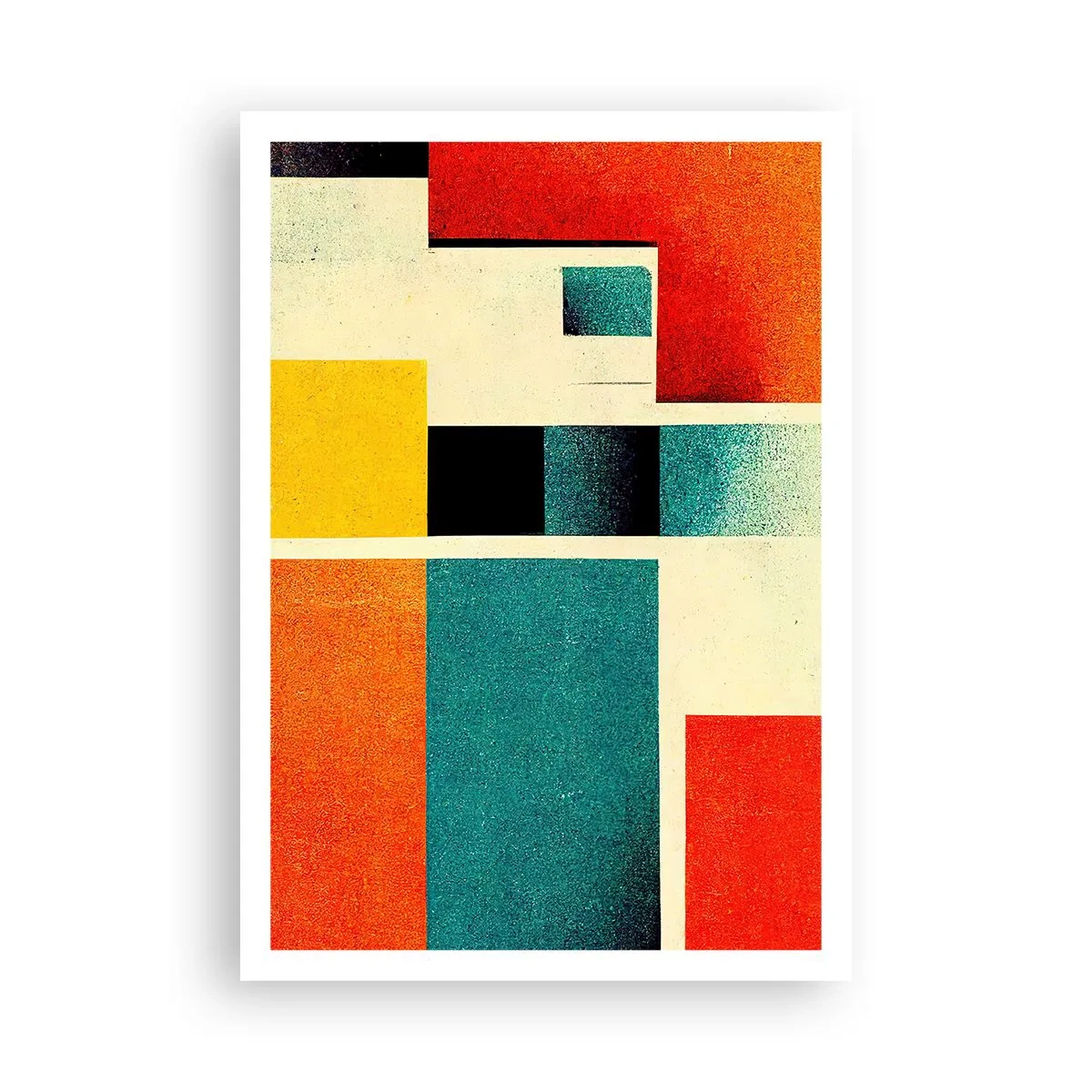 Plakat - Abstrakcja geometryczna – dobra energia - 70x100 cm