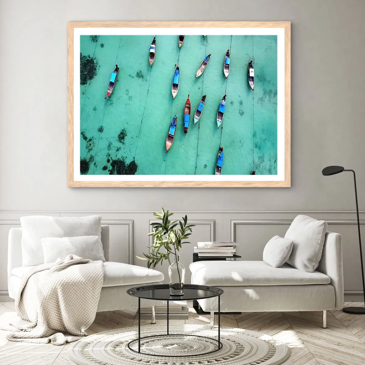 Plakat w ramie jasny dąb - W radosnym oczekiwaniu - 100x70 cm