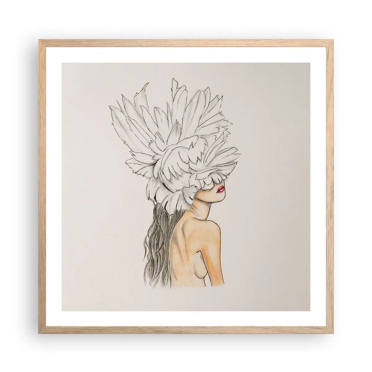 Plakat w ramie jasny dąb - Piękność ukoronowana - 60x60 cm