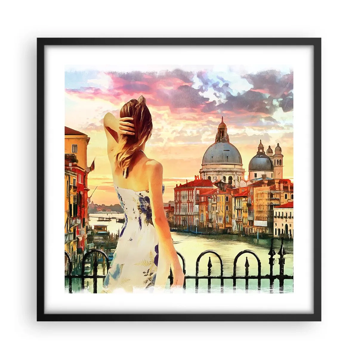 Plakat w czarnej ramie - Jak przygoda to tylko w … - 50x50 cm
