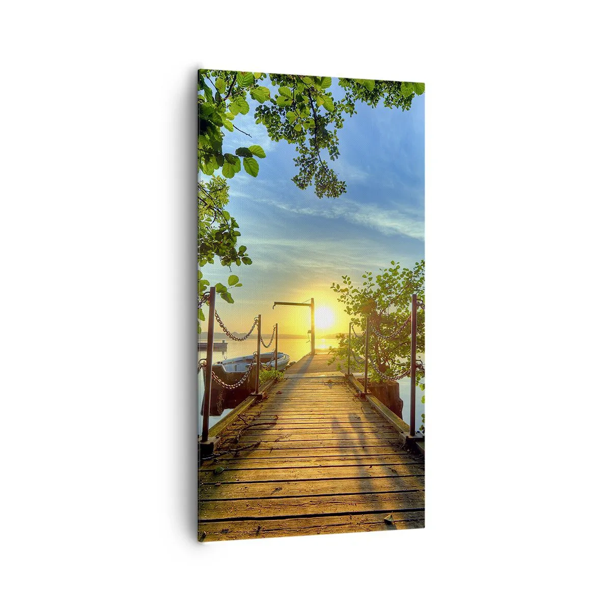 Obraz na płótnie - Zachód nad wodą - 65x120 cm