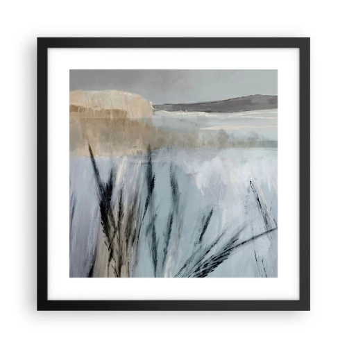 Plakat w czarnej ramie - Zimowe pola - 40x40 cm