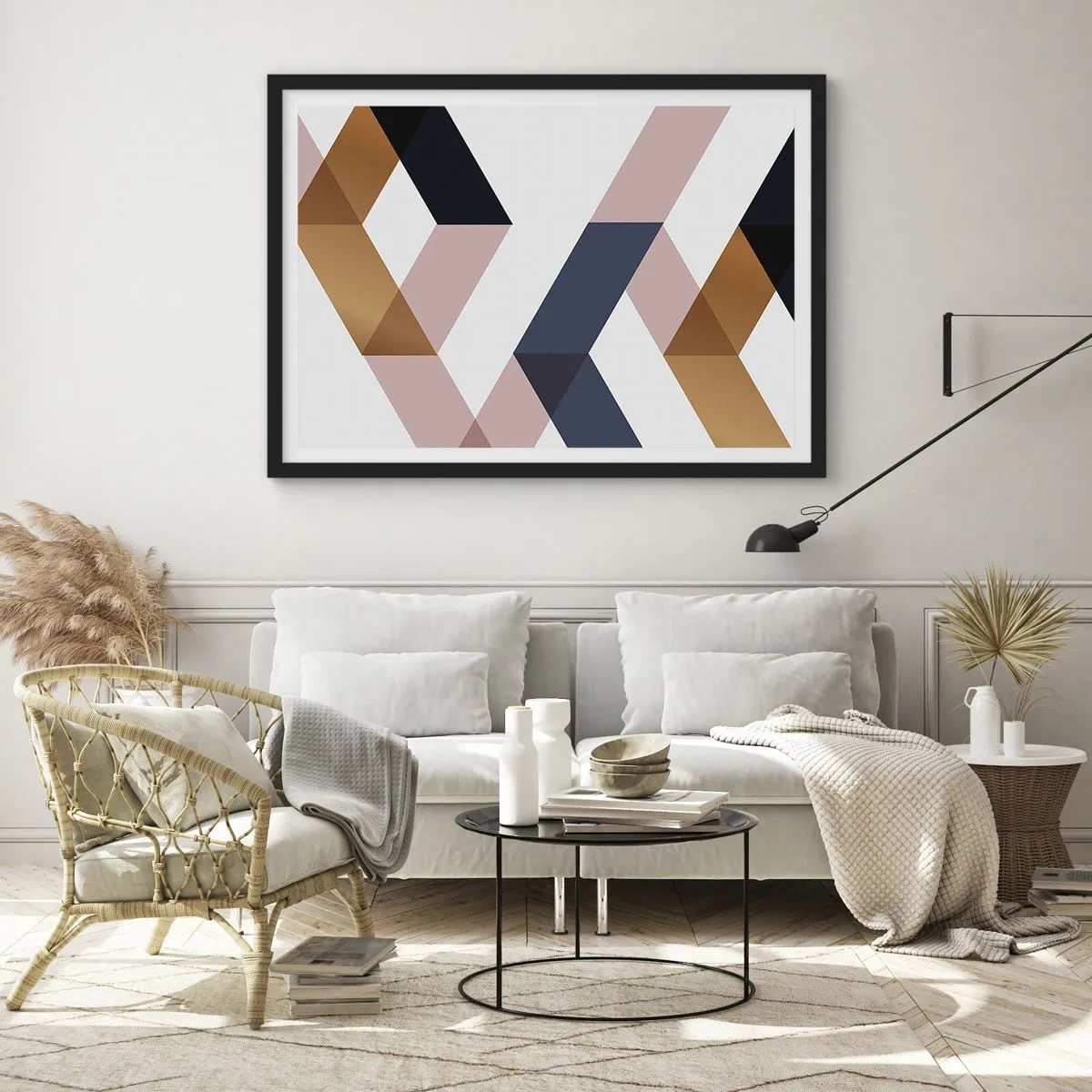 Plakat w czarnej ramie - Płaszczyzny i kąty - 40x30 cm