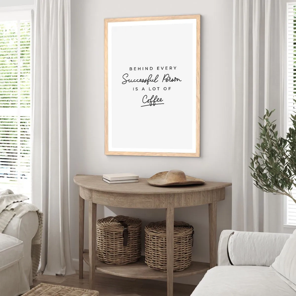 Plakat w ramie jasny dąb - Tajemnica sukcesu - 40x50 cm