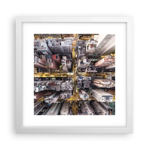 Plakat w białej ramie - Pozdrowienia z Hongkongu - 30x30 cm