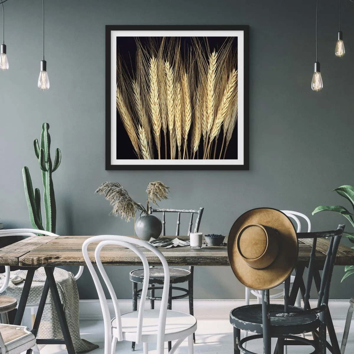 Plakat w czarnej ramie - Rustykalna magia - 40x40 cm