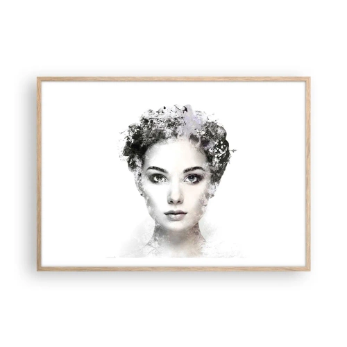 Plakat w ramie jasny dąb - Portret niezwykle stylowy - 100x70 cm
